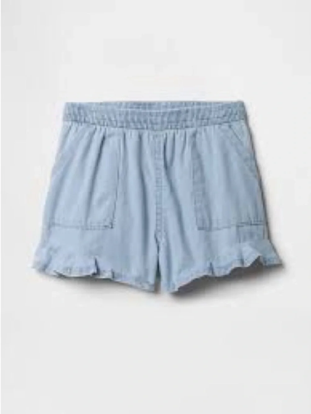 Baby GAP Light Blue Ruffle-Hem Elastic Waist Girls' Shorts